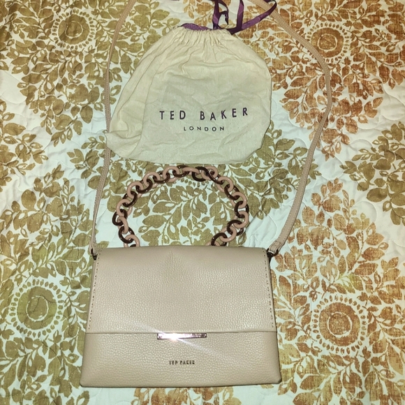Leather Ted Baker bag (beige/pink) - $150 originally. - Picture 1 of 4